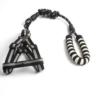 Strong and tough dog harnesses & leash - black